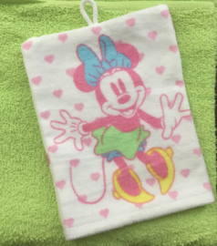 Handdoek met naam en Minie washandje