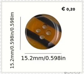 Bruin transparant 15.2 mm