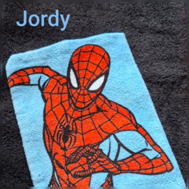 Handdoek met naam en washandje Spiderman