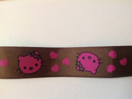 Hello Kitty bruin per meter € 1,75