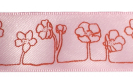 Roze met bloemen 🌷 25 mm
