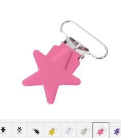 Ster clips roze