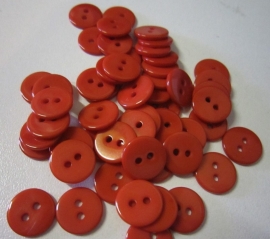 Oranje rood 1cm 2 gaten