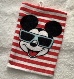 Handdoek met naam en washandje Mickey