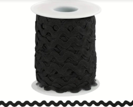 Zigzagband Zwart  per meter