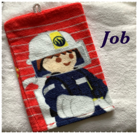 Handdoek met naam en Playmobil washandje