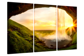 Zonsondergang IJsland: foto schilderij op canvas