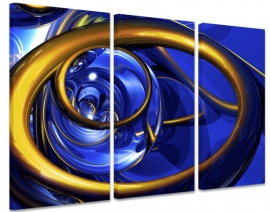 Canvas Abstract Blauw Goud