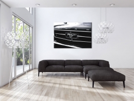 Schilderij Mustang Zwart Wit