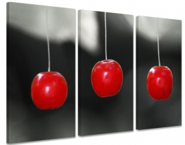 Triptychon Leinwand Kunst Rote Beeren