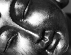 Painted Silver Buddha
