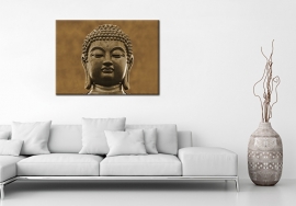 Bruin boeddha canvasdoek