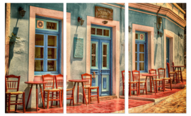 Grieks café:  foto schilderij