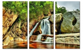 Wasserfall-Wildnis Leinwanddruck