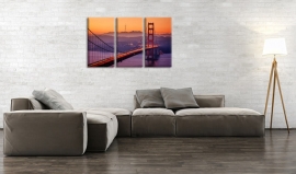 Schilderij Golden Gate Bridge Zonsondergang