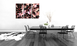 Zwarte Bloemen Schilderij