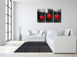 Triptychon Leinwand Kunst Rote Beeren