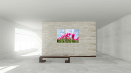 Pink tulips: foto schilderij