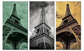 Drieluik canvas Eiffeltoren
