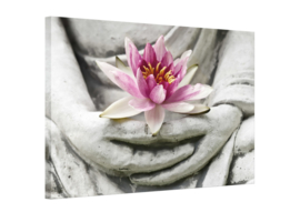 Lotus bloem boeddha canvas