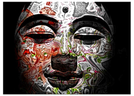 Kleurrijke boeddha: foto schilderij op canvas