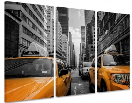 Canvas Drieluik Gele Taxi