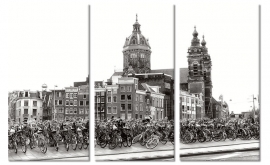 Malerei Radfahrer in Amsterdam
