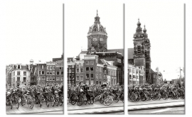 Schilderij Fietsen in Amsterdam