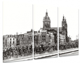 Schilderij Fietsen in Amsterdam