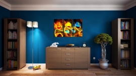Abstract Oranje Geel Blauw