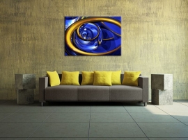 Canvas Abstract Blauw Goud