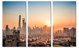 Foto Schilderij Shanghai Skyline