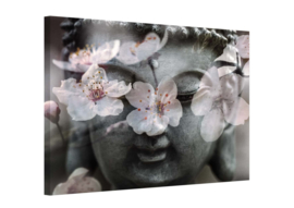 Cherry Blossom Buddha op canvas