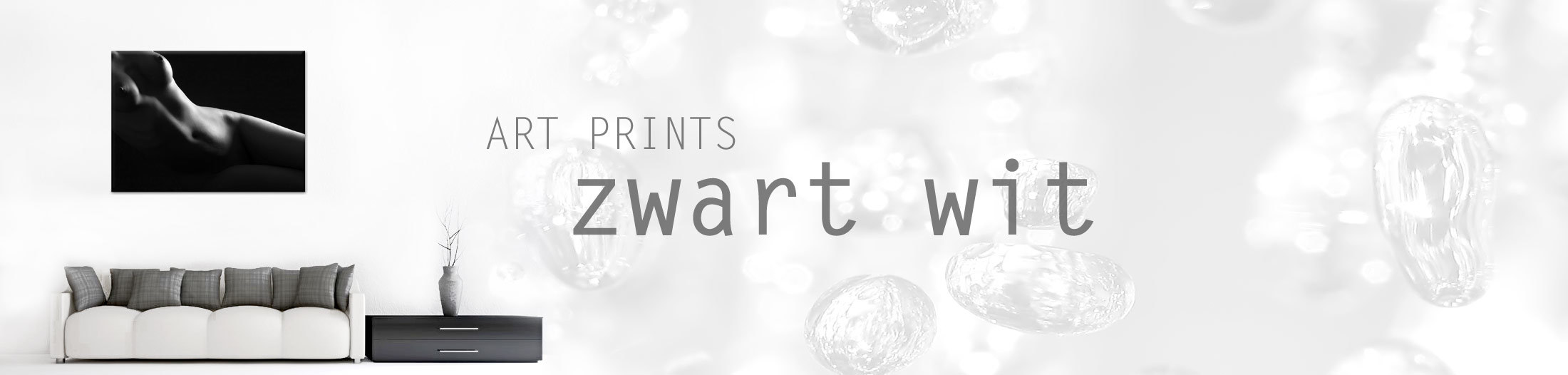 Zwart wit schilderij op canvas