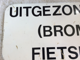 Alluminium bord Verboden voor (brom) fietsen