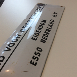Emaille bord Zand voor brandblussing, Eigendom ESSO Nederland N.V.
