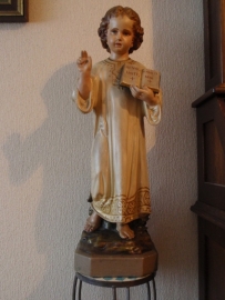 Polygroom beschilderde gipsen sculptuur van Christus ca 1900