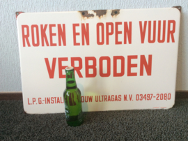 Emaille bord, Roken en open vuur verboden