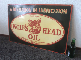 Emaille bord Wolfs Head Oil