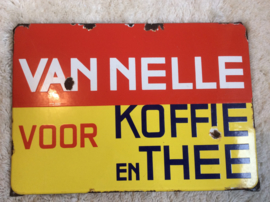 Emaille reclamebord, Van Nelle voor Koffie en Thee