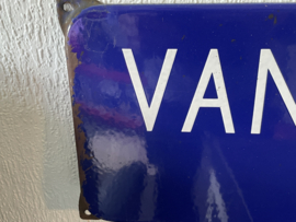 Emaille straatnaam bord, Van Woudstraat oud zuid