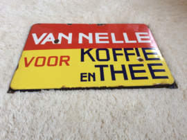 Emaille reclamebord, Van Nelle voor Koffie en Thee