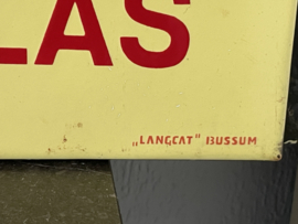 Groot emaille reclamebord van Spaans restaurant, Langat Bussem