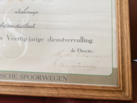 W Hazekamp, 40 jarig dienstvervulling N.V. Nederlandse Spoorwegen