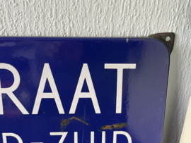 Emaille straatnaam bord, Van Woudstraat oud zuid
