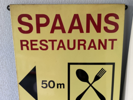 Groot emaille reclamebord van Spaans restaurant, Langat Bussem