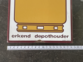 Emaille reclamebord Benegas Langcat Bussem