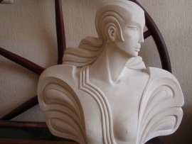 Beeld Art Deco Vrouwenhoofd