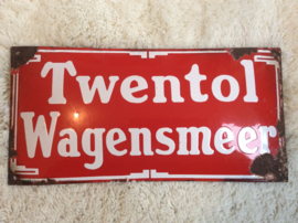 Emaille reclamebord, Twentol Wagensmeer