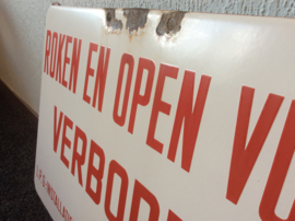 Emaille bord, Roken en open vuur verboden